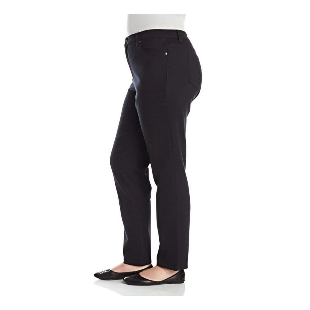 Gloria Vanderbilt Amanda Jeans 22W Short High Rise Plus Slimming Tapered Black